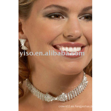 Conjunto de joyas rhinestone collar bowtie